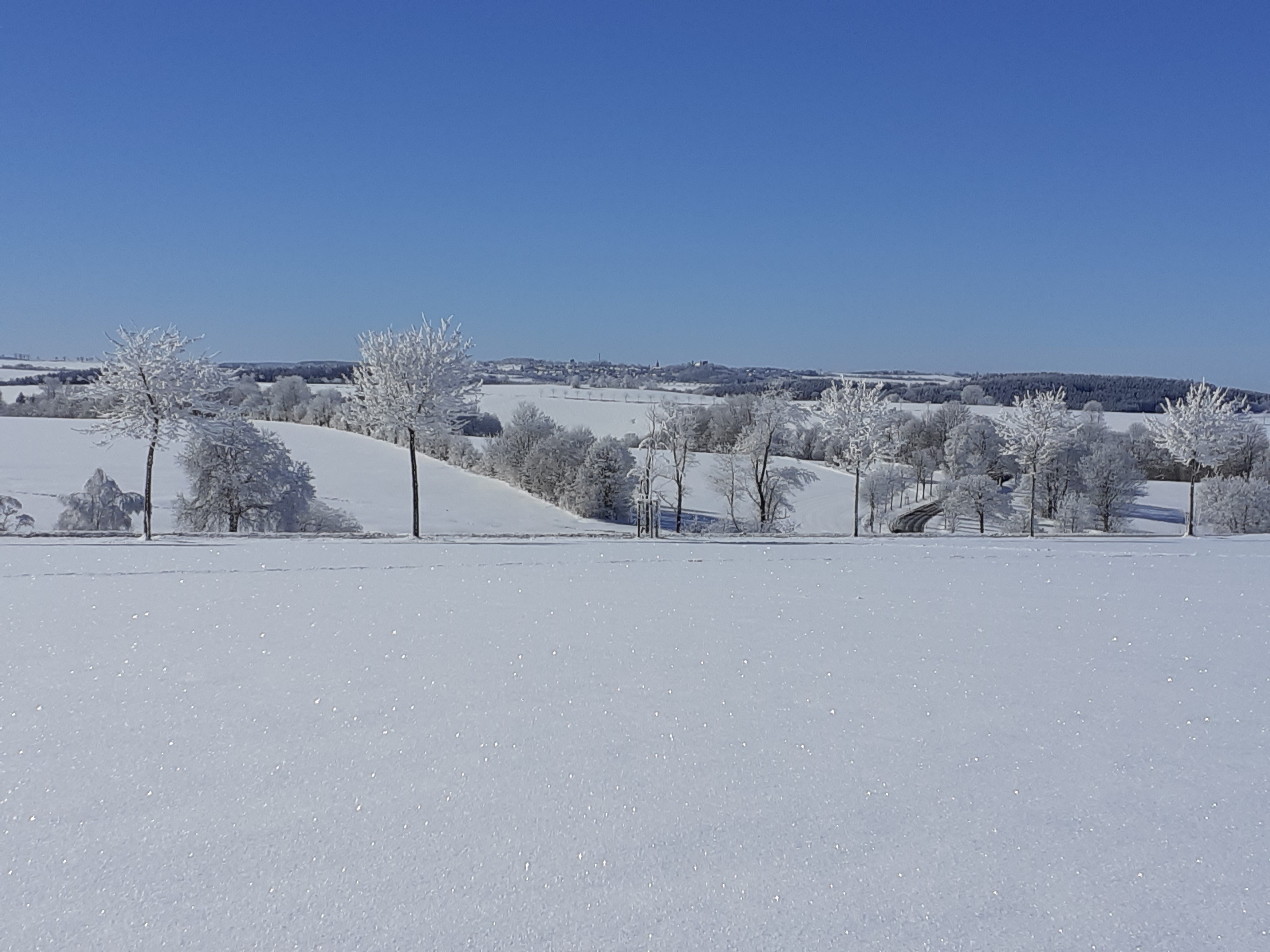 Winter im Osterzgebirge; Blick nach Frauenstein